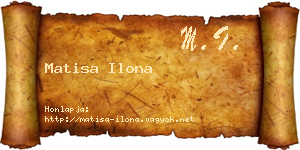 Matisa Ilona névjegykártya